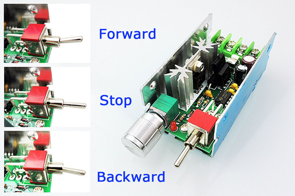 DC Motor Speed Controller Reversible PWM HHO Reversing Control Switch 12/24V 40V