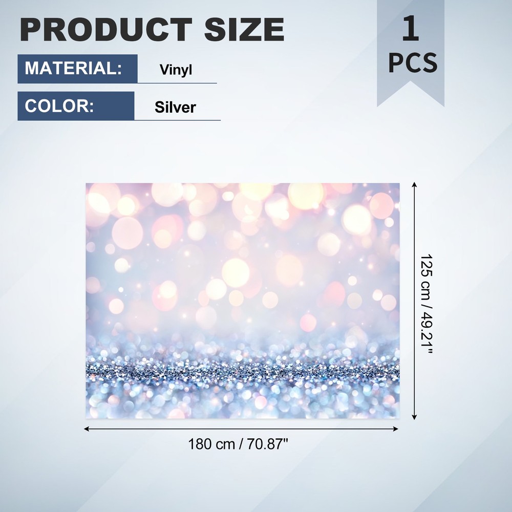 Sequin Glitter Backdrop (6x4ft) Silver Sparkle Background for Wedding
