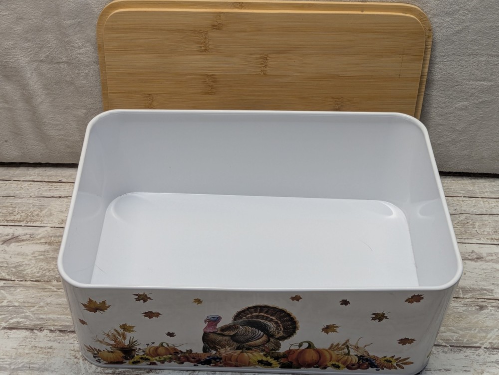Thanksgiving Decor Tin Box Festive Container