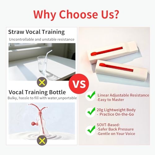 Adjustable Resistance Vocal Trainer Linear Resistance Control Breathing & Red