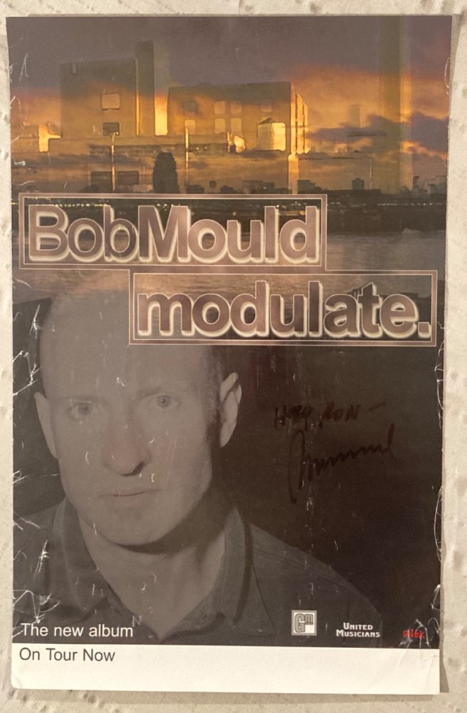 Bob Mould 2002 Autographed Two-Sided Promo Poster Modulate Worn Husker Du T