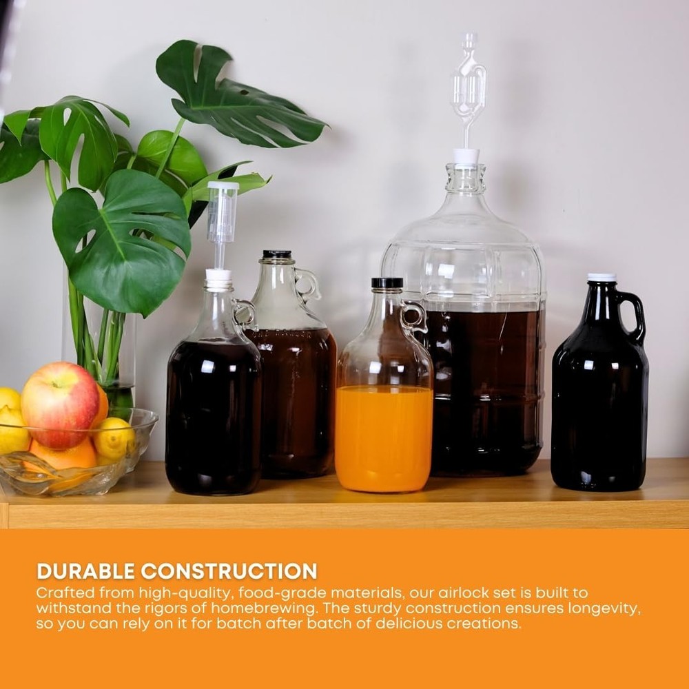 2-Pack Fermentation Airlocks with Stoppers for Kombucha and Mead Brewing