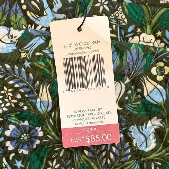 Vera Bradley Enchanted Woodland Laptop Bag NWT