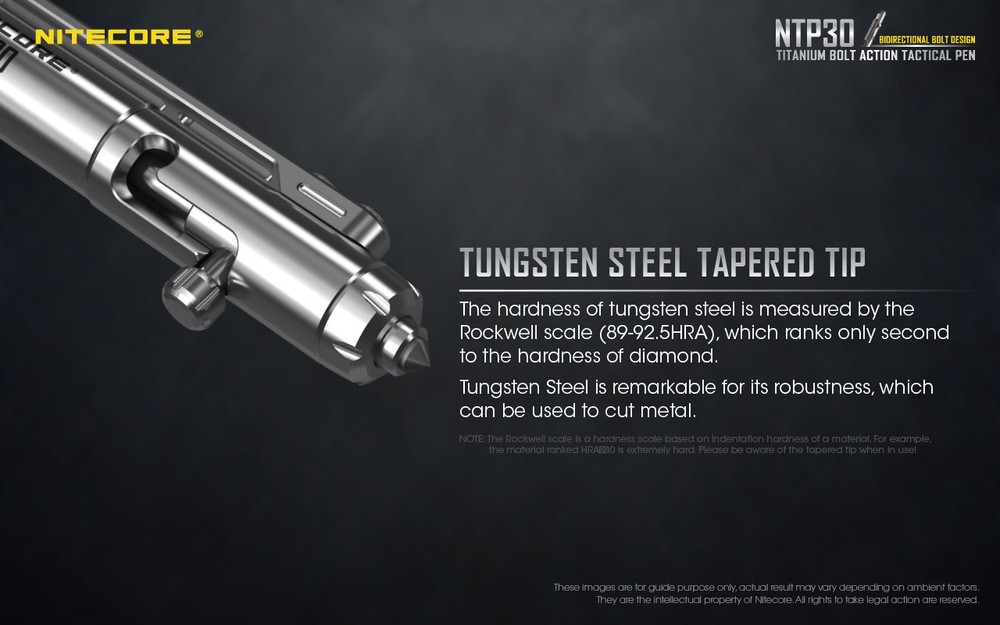 NITECORE NTP30 Titanium Bidirectional Bolt-Action Tactical Pen