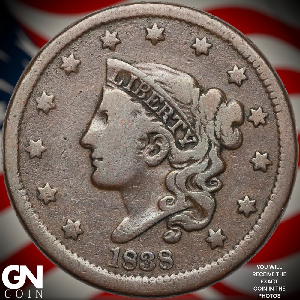 1838 Coronet Head Large Cent B0074