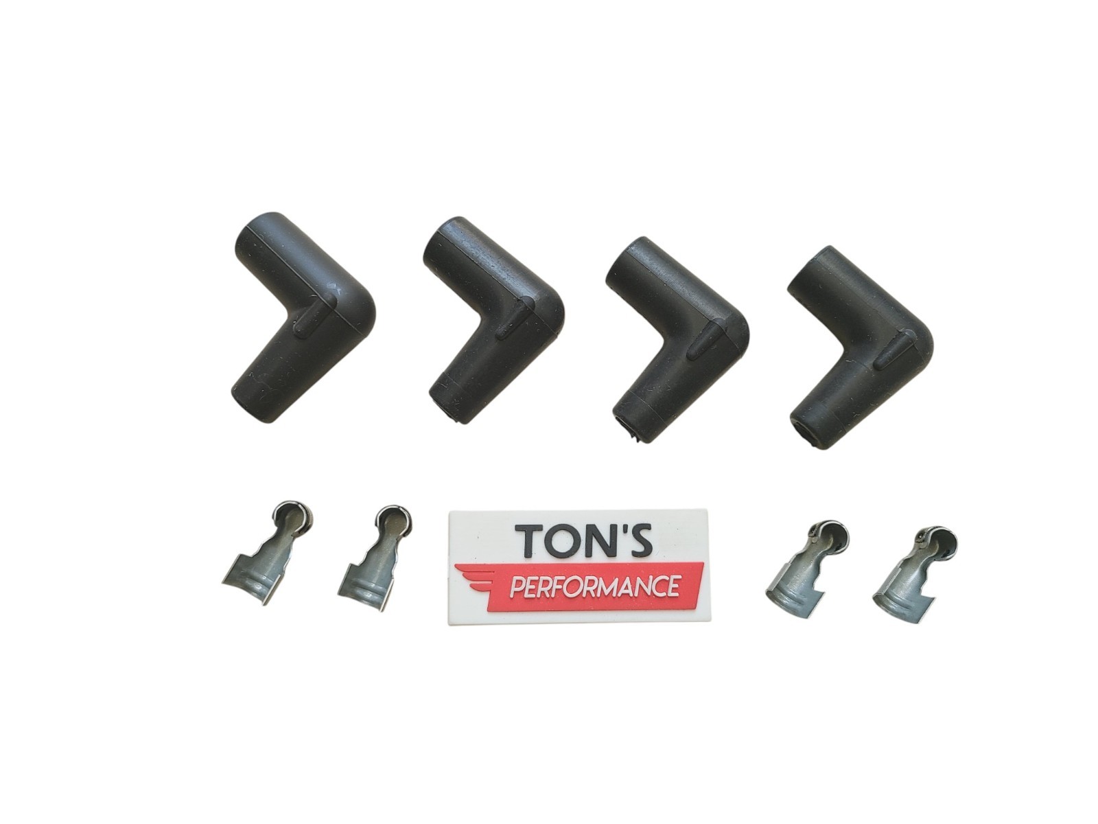 4 pack 90 degree Angled Spark Plug Wire Boots With Terminals Wire USA 7-8mm kit
