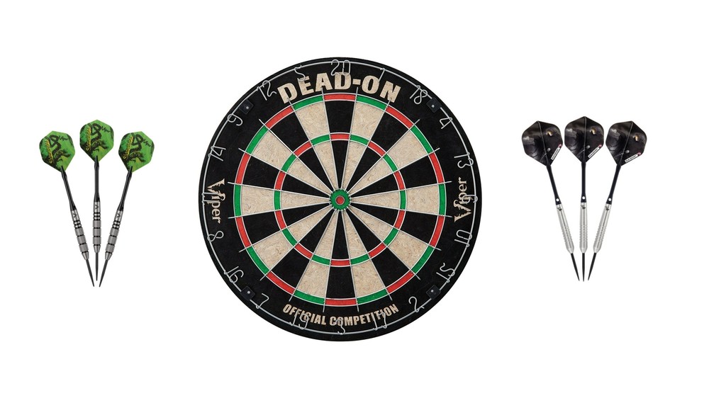 Bristle Dartboard + Wizard Tungsten Darts + Sidewinder Darts