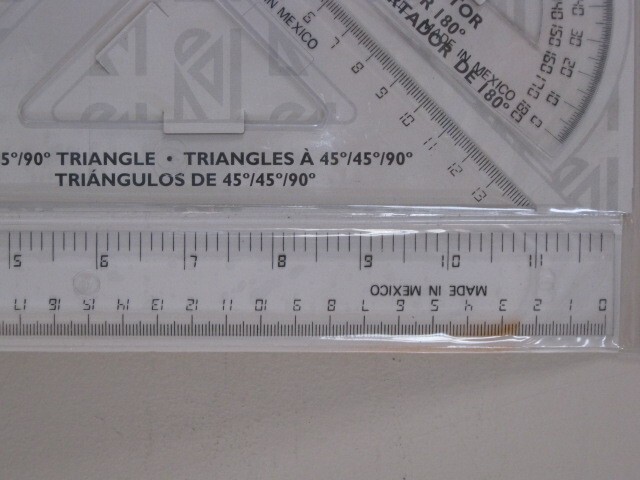 Schoolworks 8813 Geometry & Drafting Set - Ruler, Protractor & Triangles