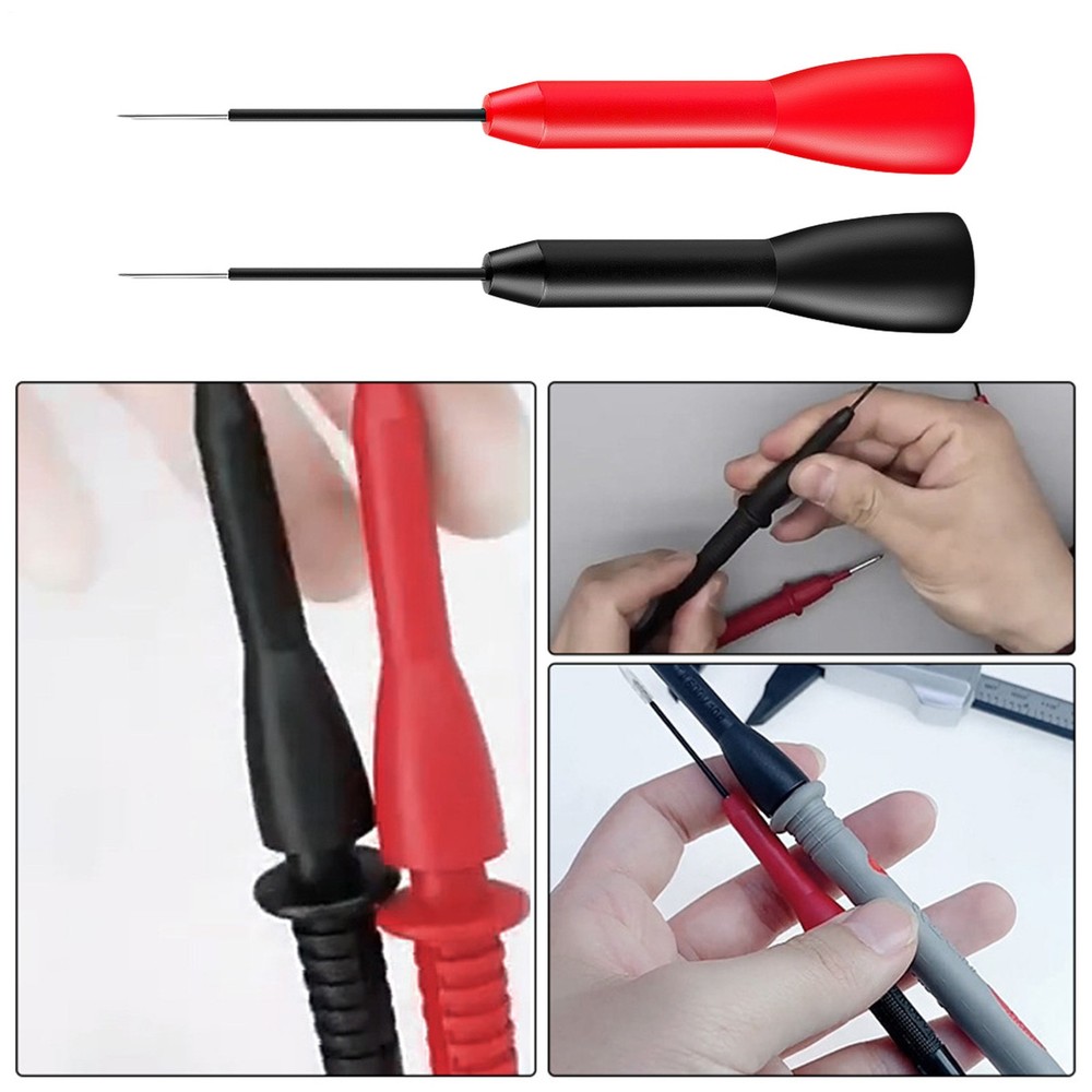 2pcs Car Multimeter Test Probe Pins Wire Piercing Needle Tip For Socket Plug