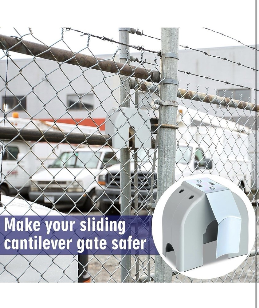 4 Pack Poly Covers w/ Brackets for 3", 4", 6 5/8" Cantilever Gate Rollers 🔒