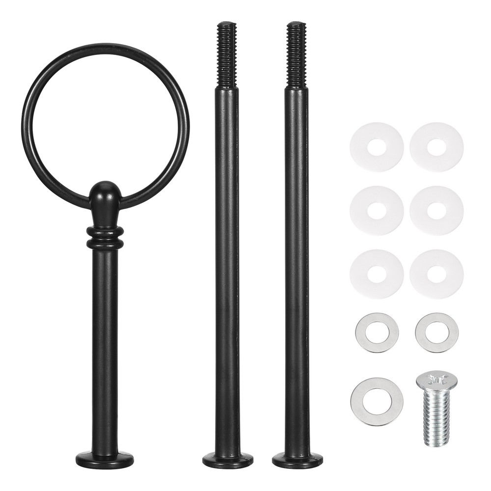 2 Set Cake Tray Stand Handle Plate Hardware Fitting 3-Tiers Round Black