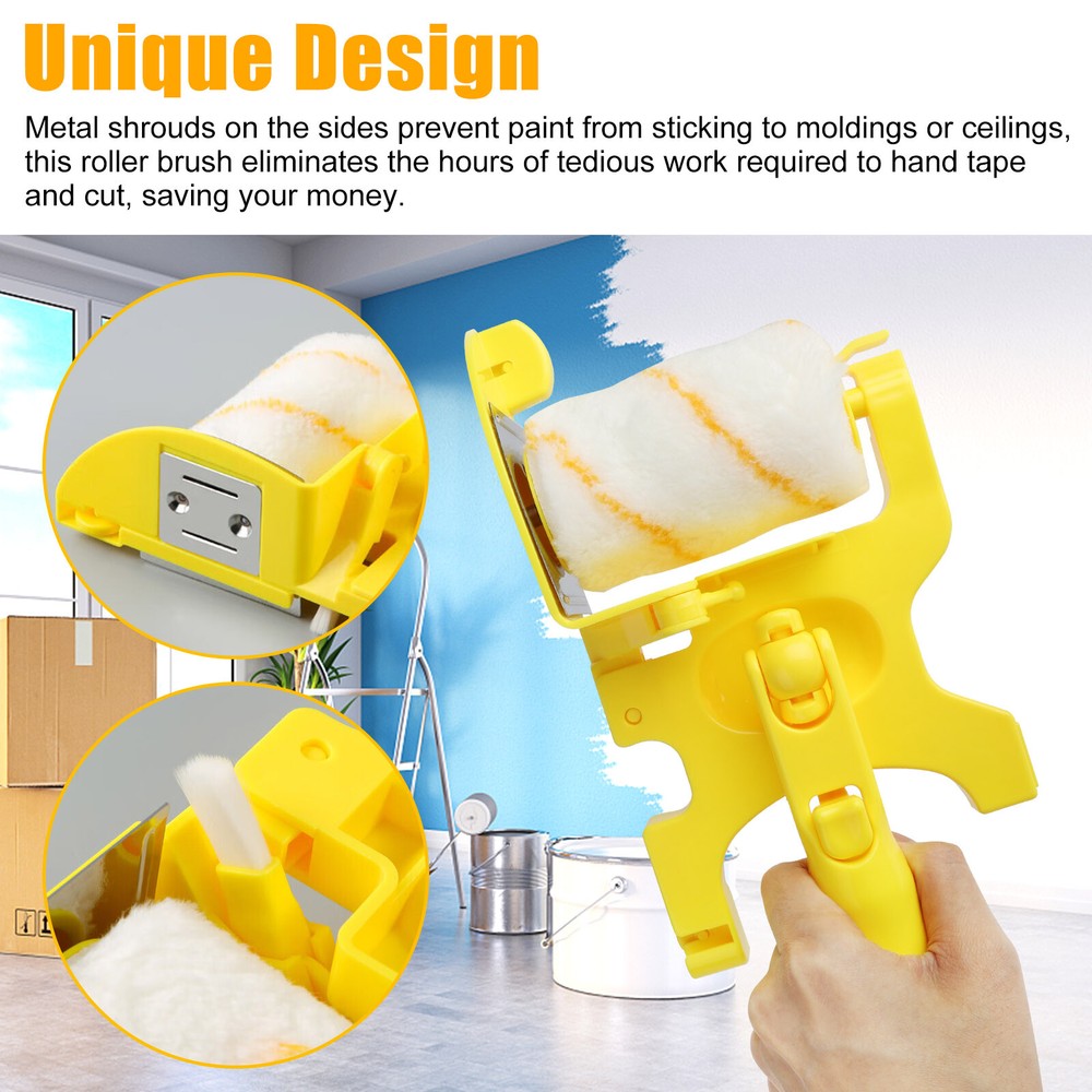 Multifunctional Clean-Cut Paint Edger Roller Brush Safe Tool Wall Corner Ceiling
