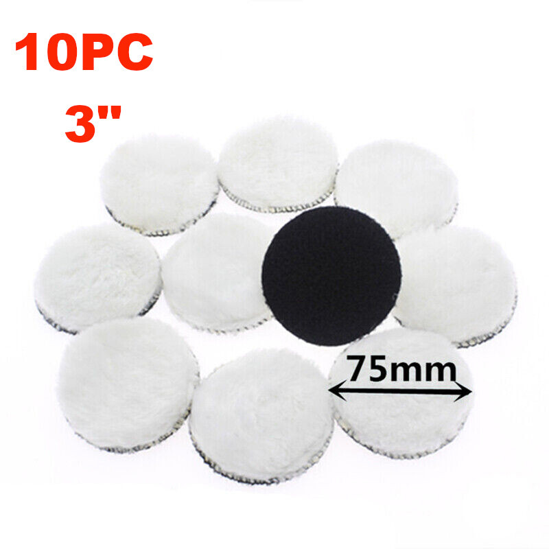(Qty:10) 3" Wool Buffing Polishing Pads Bonnets Sanding On Car Buffer Pads