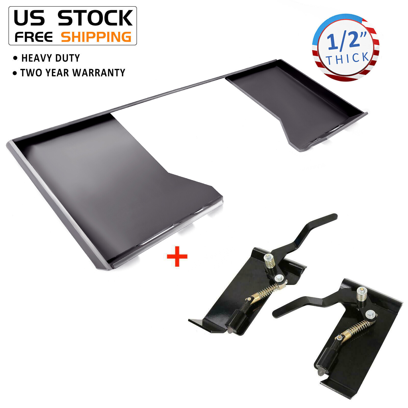 1/2" HD Skid Steer Quick Tach Attachment Mount Plate & Conversion Adapter Latch