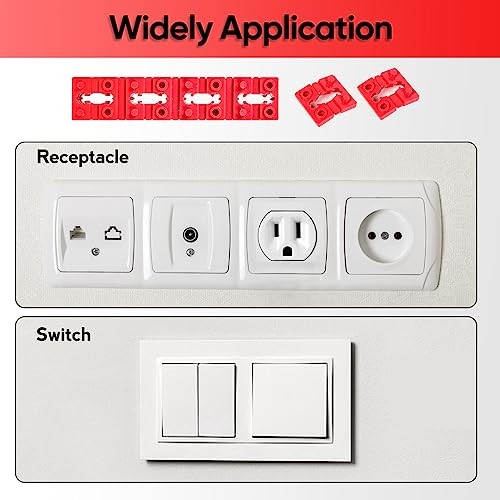 80Pcs Outlet Spacers Kit with 10Pcs Long Electrical Screws, Switch &