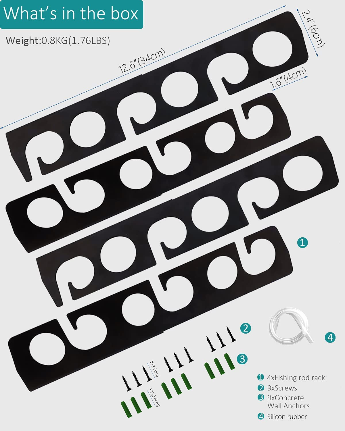 WIPHANY Pvc,Rubber,Steel Fishing Rod Racks Wall or Ceiling Fishing Rod/Pole Rack