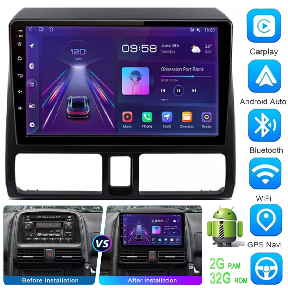 For Honda CR-V CRV 2002-2006 Apple CarPlay Android 14 Car Stereo Radio GPS
