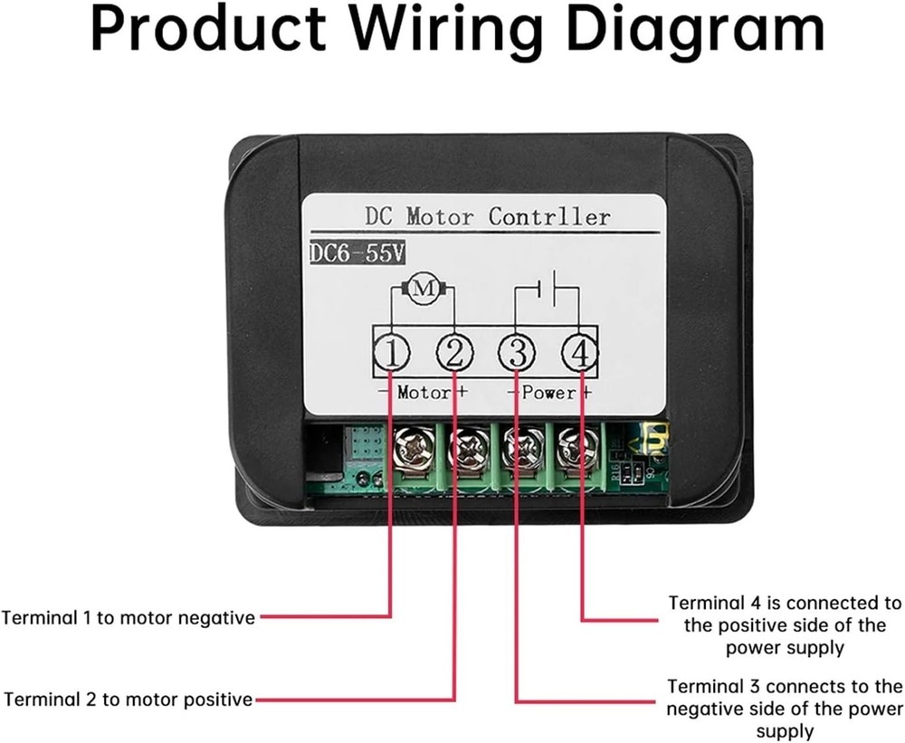 DC6-55V 15A PWM Wireless Remote Intelligent DC Brush Motor Speed Controller