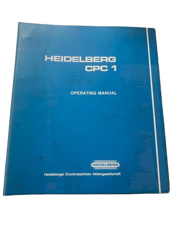 Heidelberg CPC 1 Operating Manual