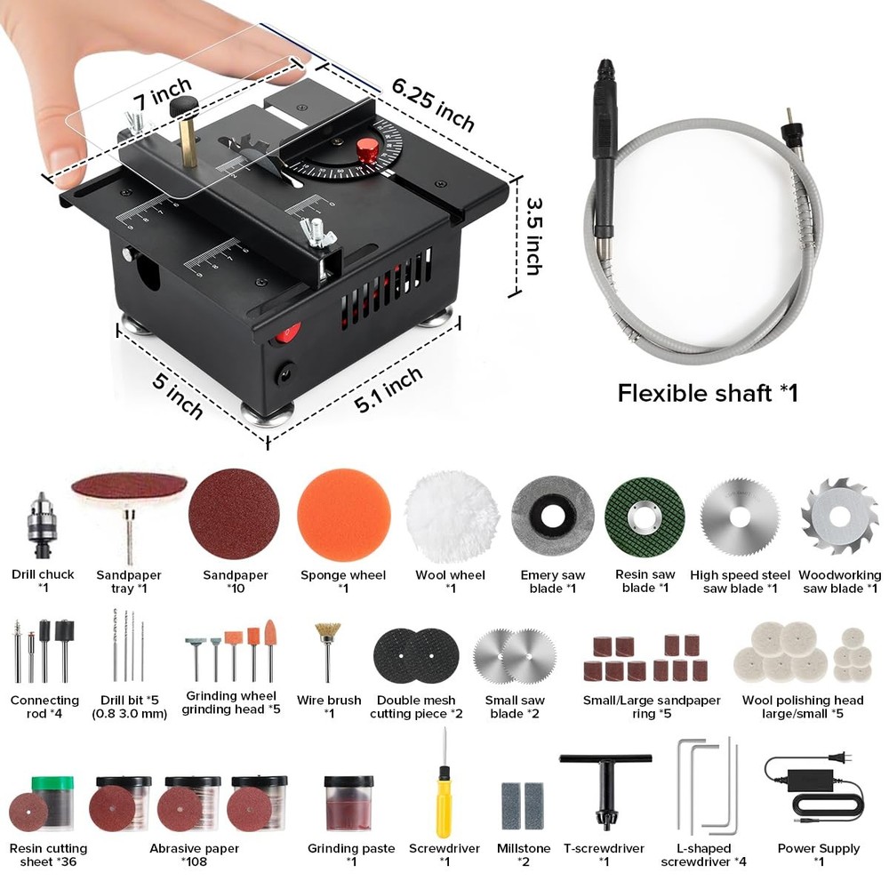 Mini Multi Functional Table Saw, mini Table Saws for Crafts, Portable Mini De...