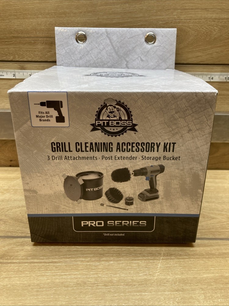 Pit Boss Pro Series Drill Attachment Cleaning Kit Rubber Grill Brush Replacement