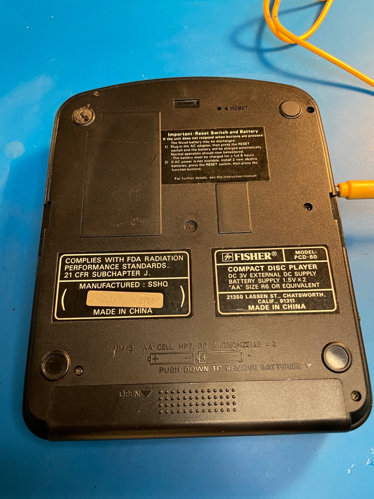 Fisher Opti Trac II PCD-60 Discman CD Player - Working