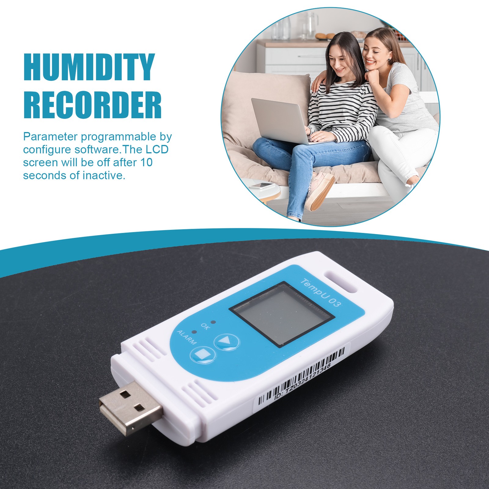 TempU 03 USB Temperature and Humidity Data Logger, Reuse1436