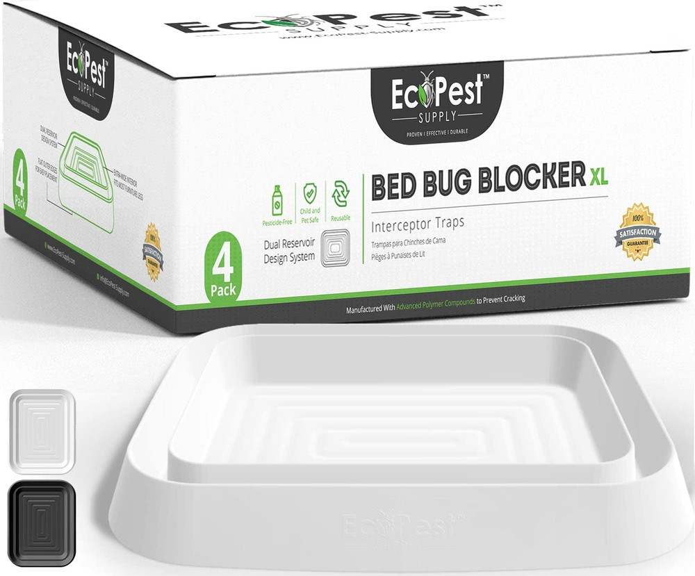 Bed Bug Interceptors – 4 Pack | Bed Bug Blocker (XL) Interceptor Traps (White) |
