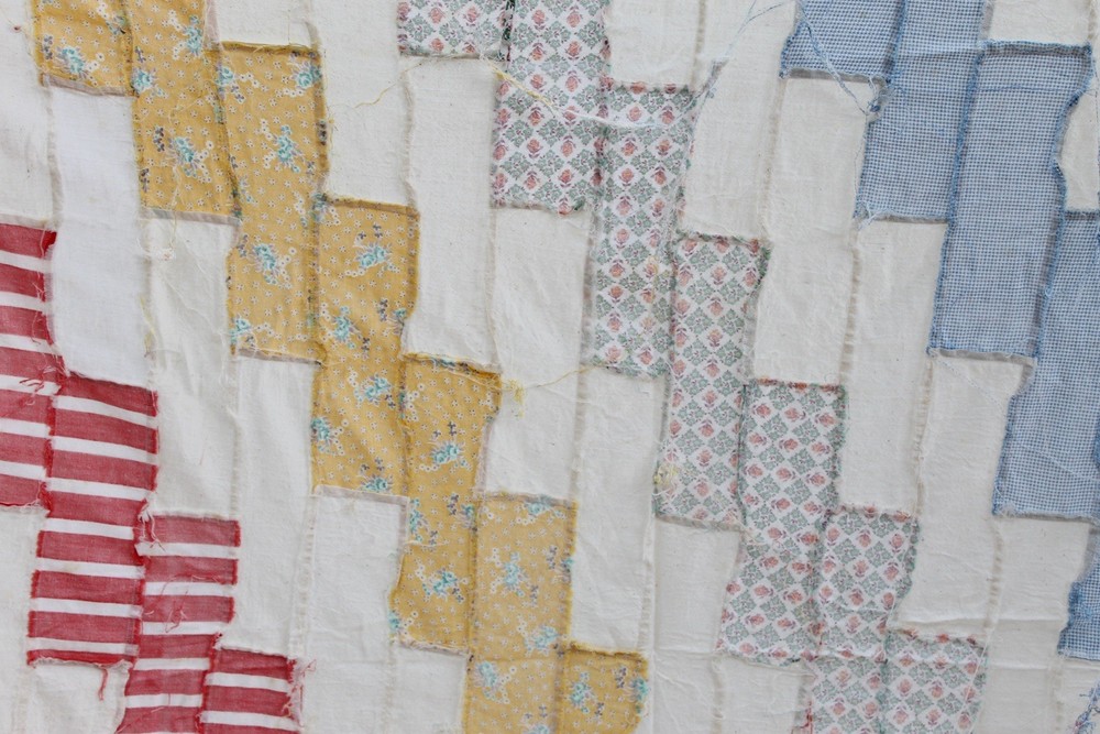 Antique Brick’in It Heirloom Patchwork Quilt Top
