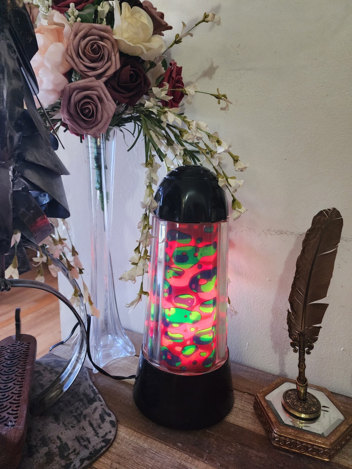 Vintage 1990s Psychedelic Lava Light Rotating Motion Lamp Magma Style Working