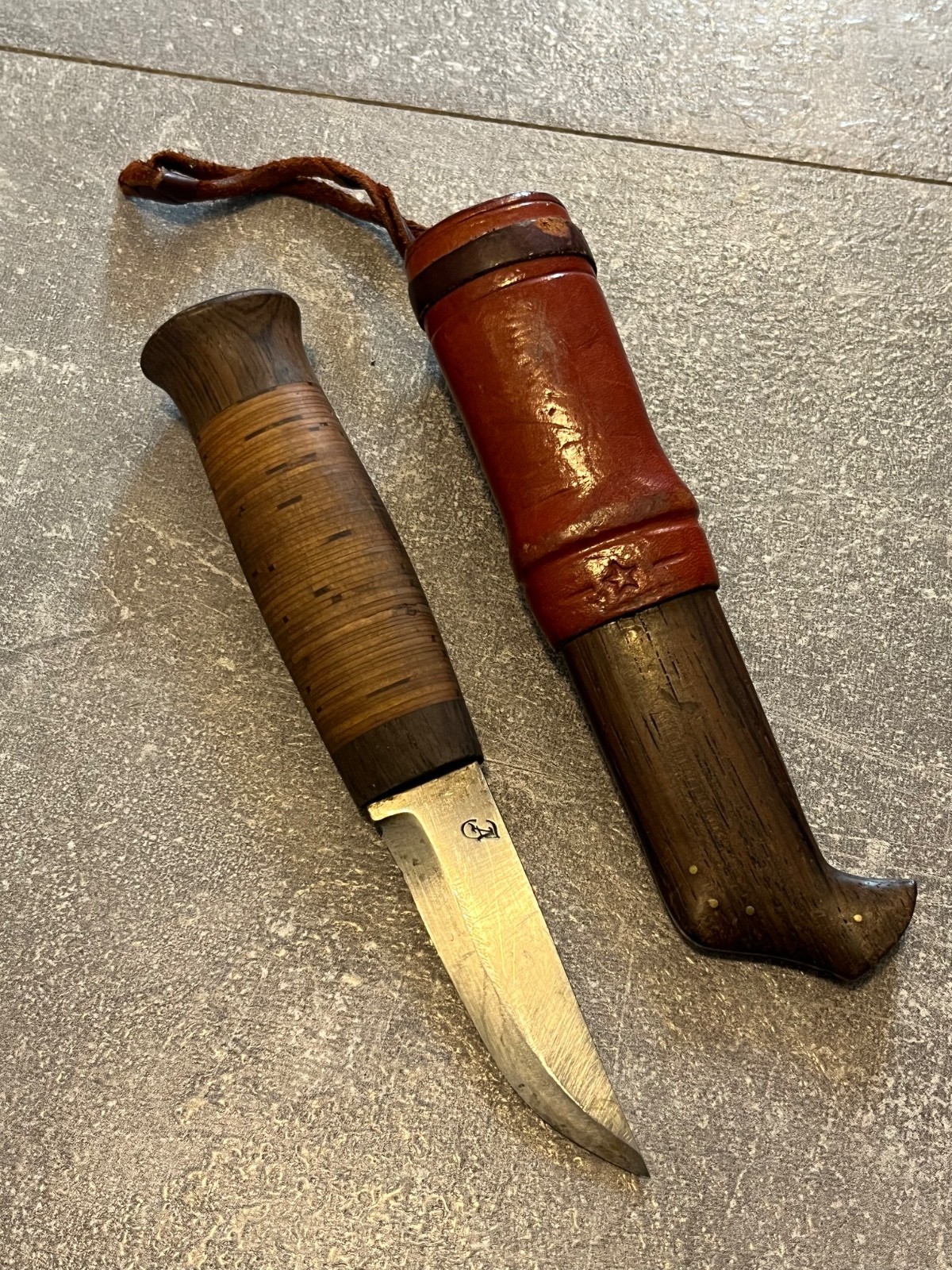 vintage swedish handmade knife puukko by JA hunting fishing camping