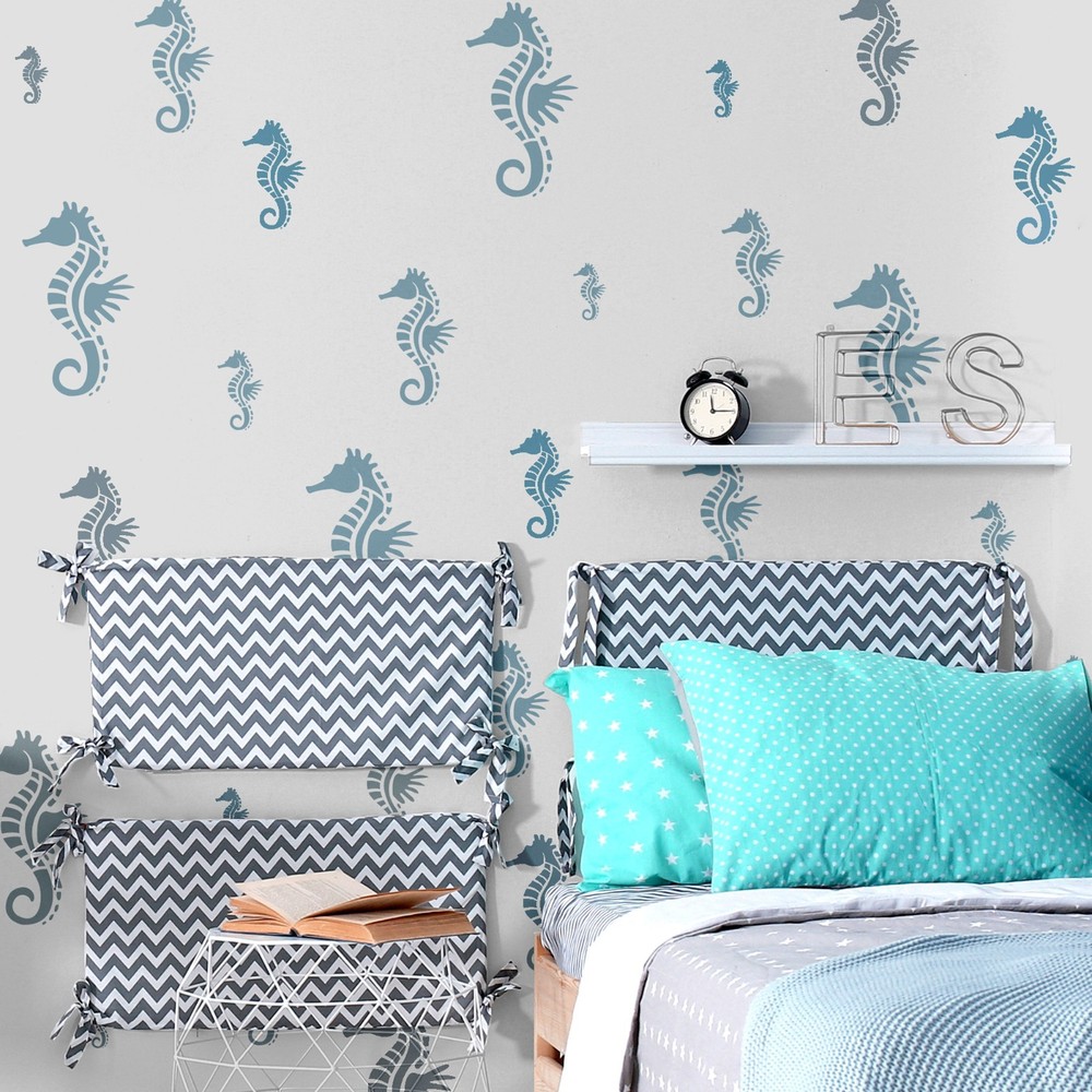 KIDS Reusable Plastic Stencils (5 pcs) // SEAHORSE
