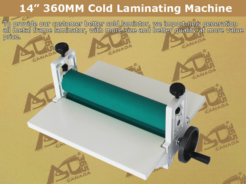 14" Manual All Metal Frame Cold Roll Laminator Mount Laminating Machine