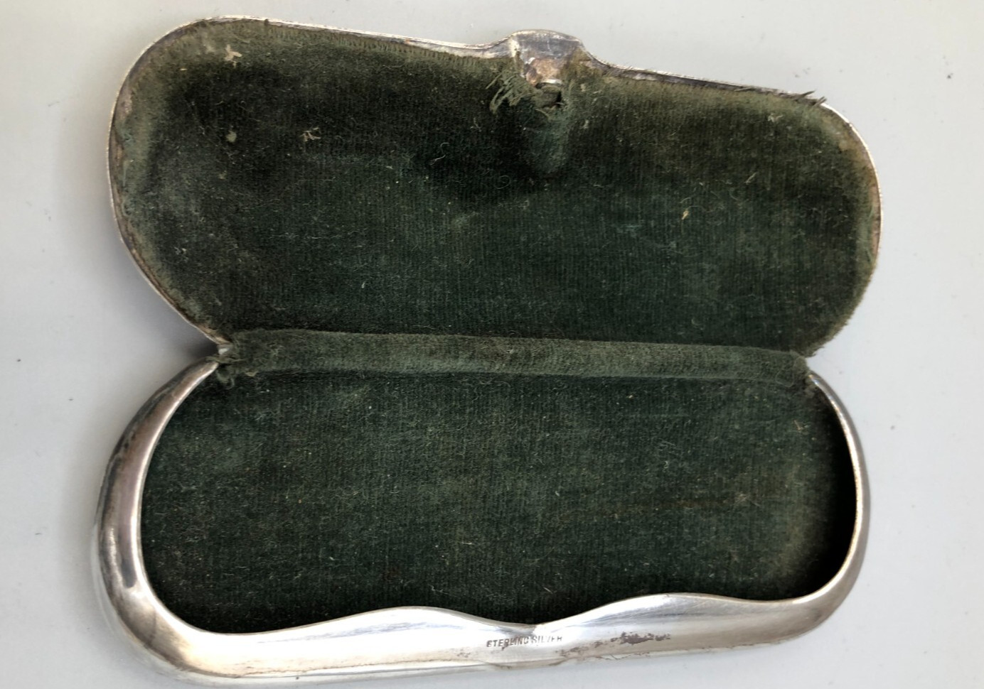 Antique Sterling Silver Eyeglass Case with liner, 4 3/8" x 1.75"