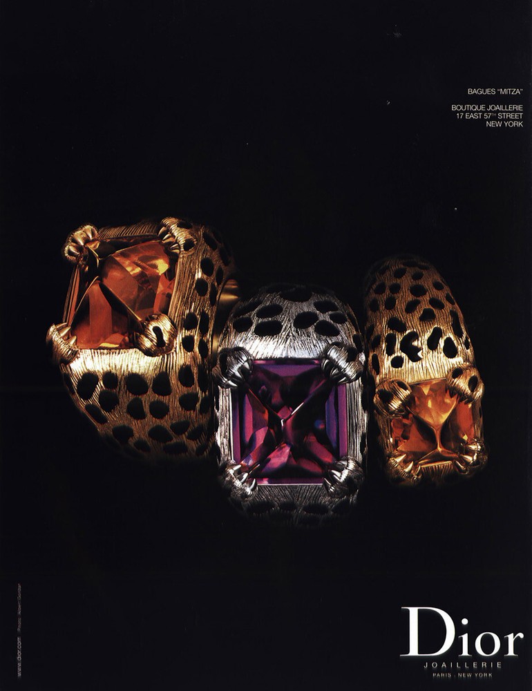2000 Dior: Bagues Mitza Vintage Print Ad