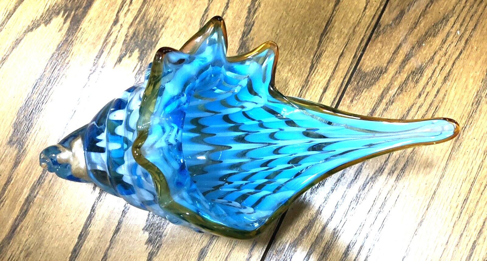 Vintage MCM MURANO Glass Archimede Seguso 60's Hand Blown Blue SHELL