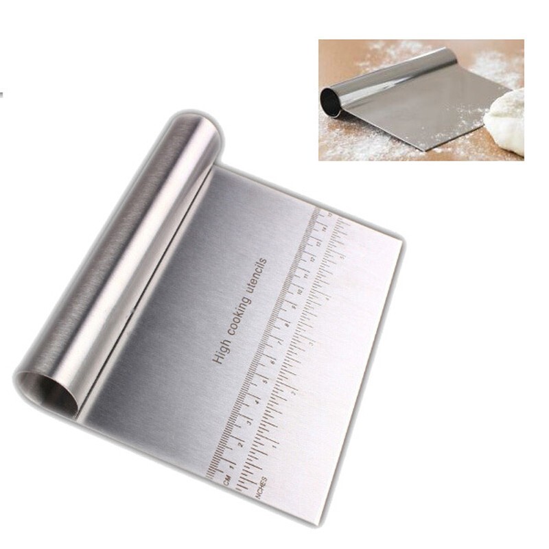 1Stainless Steel Bench Scraper / Chopper With Ruler Dough Cutter Chopper Kitchen