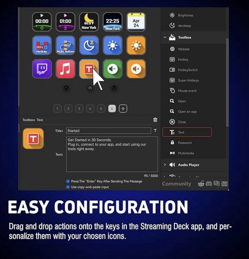 Stream dockStream Dock Streaming Console & Hub customizable LCD Macro keys Conte