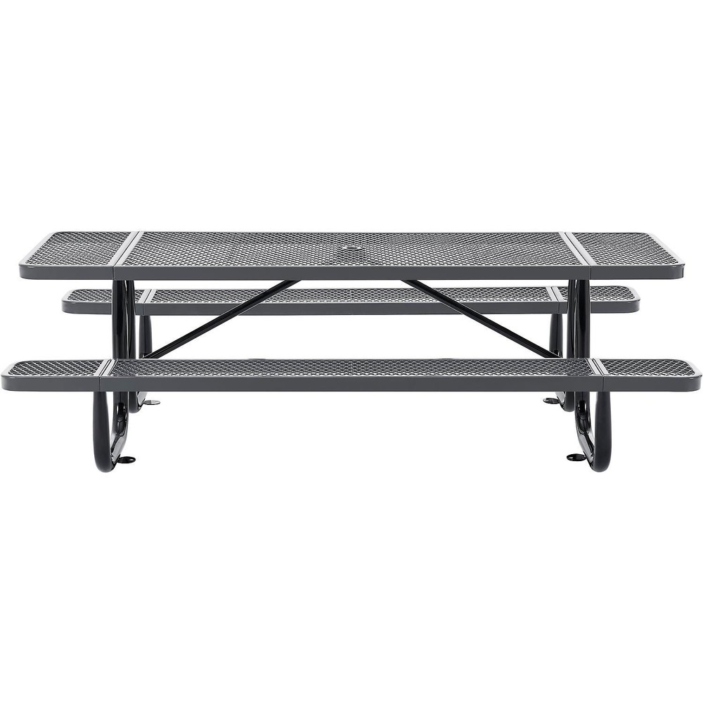 Global Industrial 8'L Rectangular Picnic Table Expanded Metal Gray