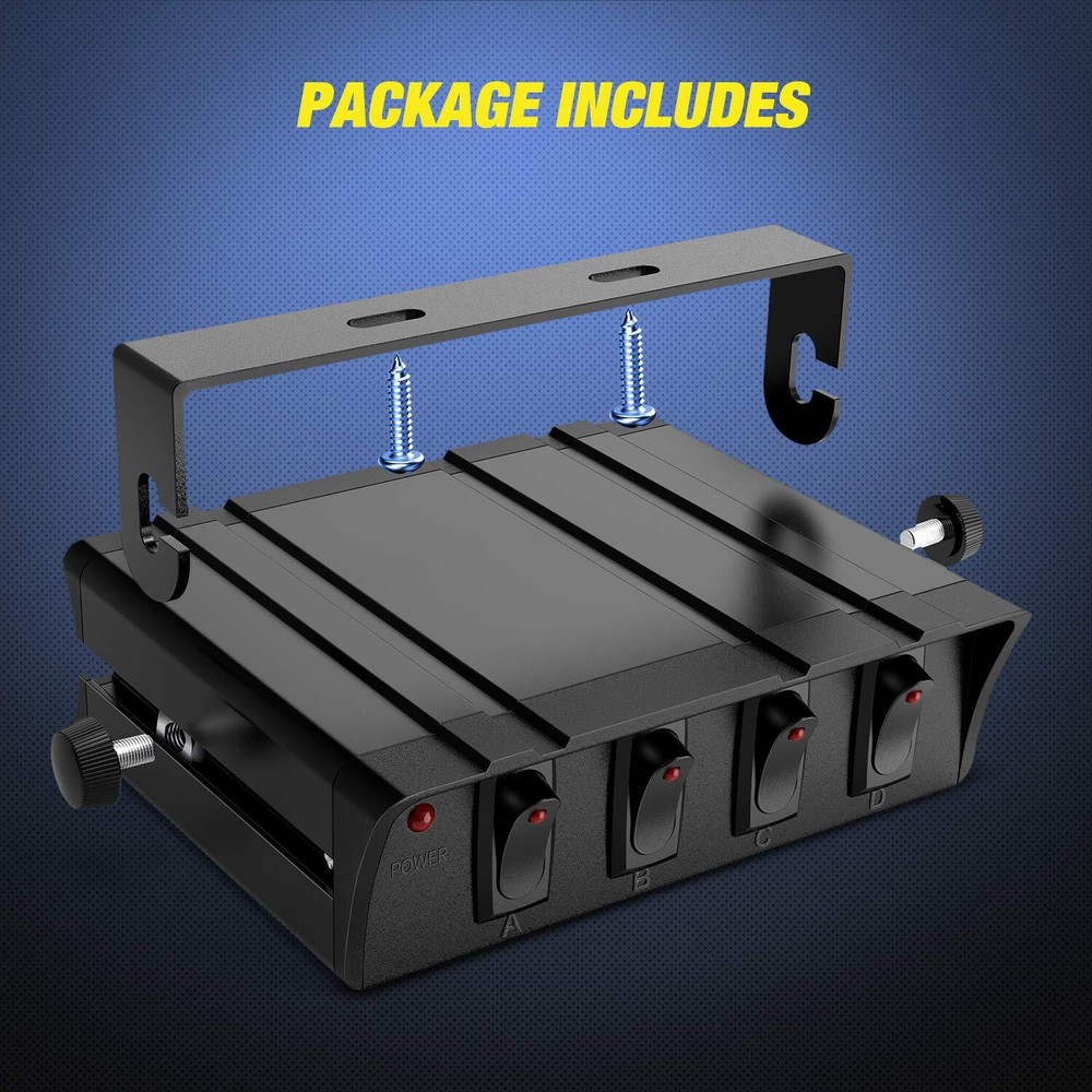 Nilight 4 Gang Rocker Switch Box SPST Toggle Switch Panel Switch Panel