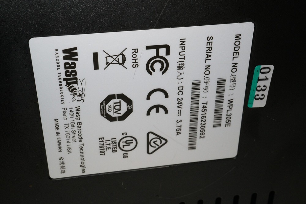 Wasp WPL305E Barcode Label Printer With Power Adapter