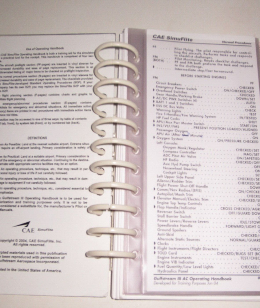 CAE Gulfstream III G3 Operating Handbook