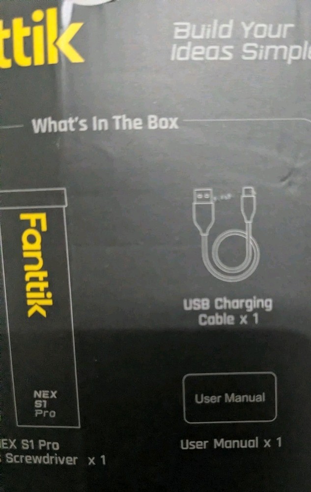 Fantik Cordless Screwdriver W/ Bits And Case Black
