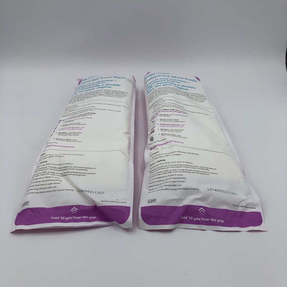2 Frida Mom Instant Ice Cold Therapy Absorbent Maxi Pads