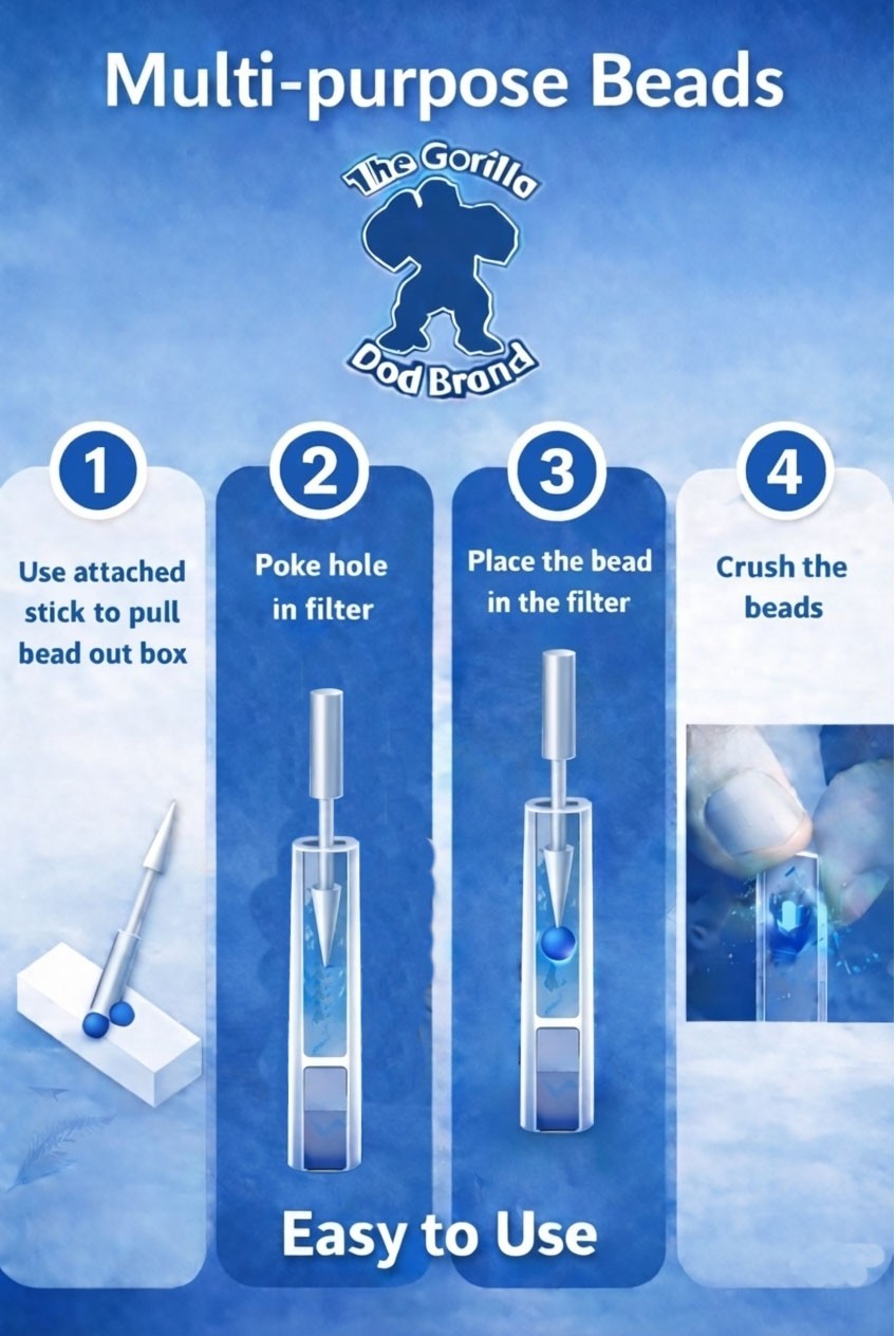 200 Count Black Ice Burst Beads - DIY Menthol Flavor Infusion Filter Capsules