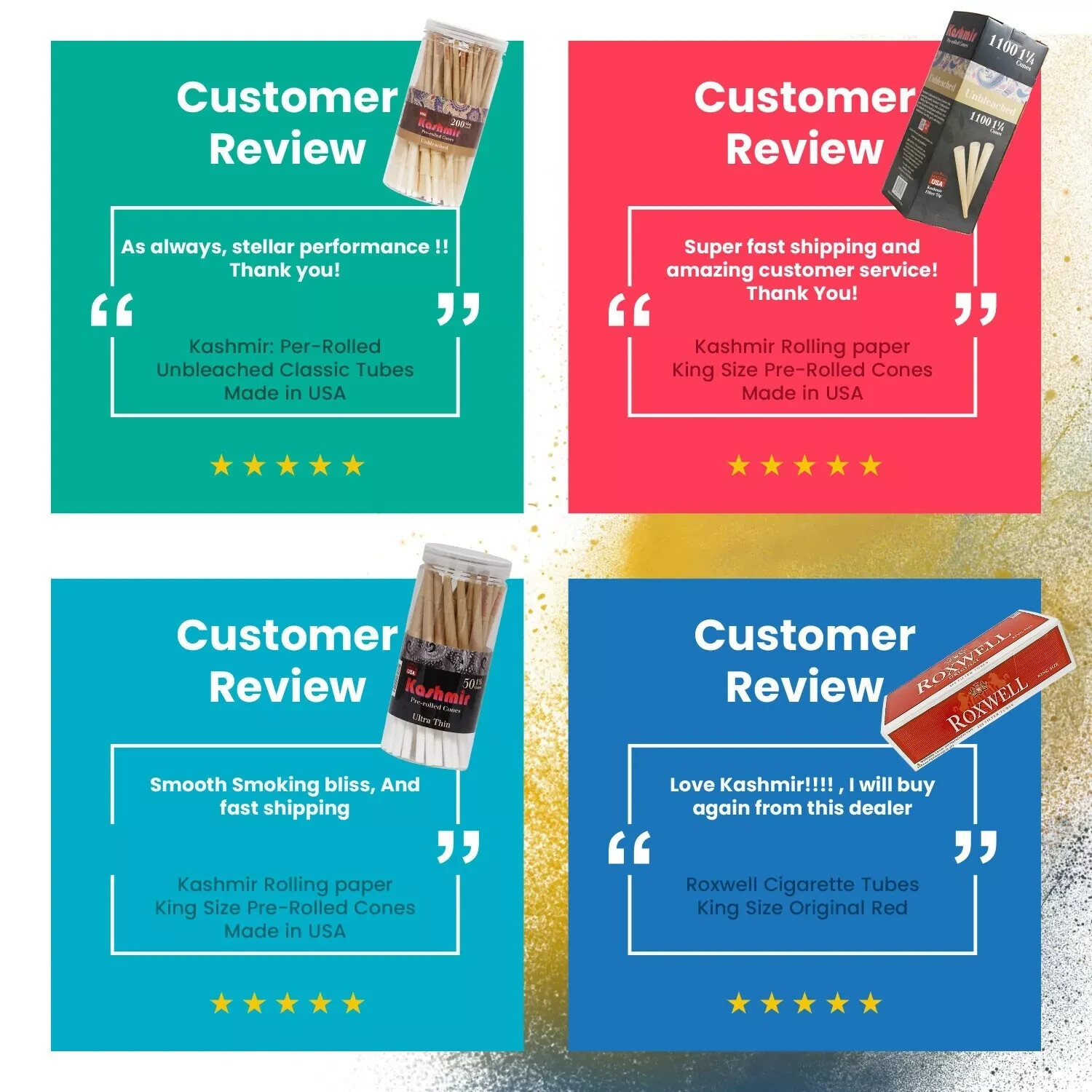 Kashmir King Unbleached Pre Rolled Cones 1000 Ct Bulk Box Rolling Papers & Tips