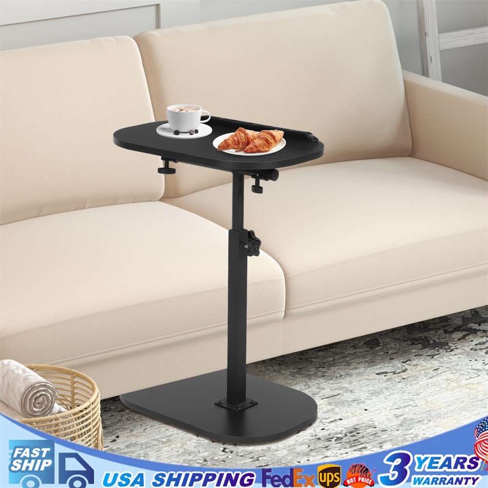 C Shaped End Table, Small Side Table for Couch, Sofa Table for Living Room