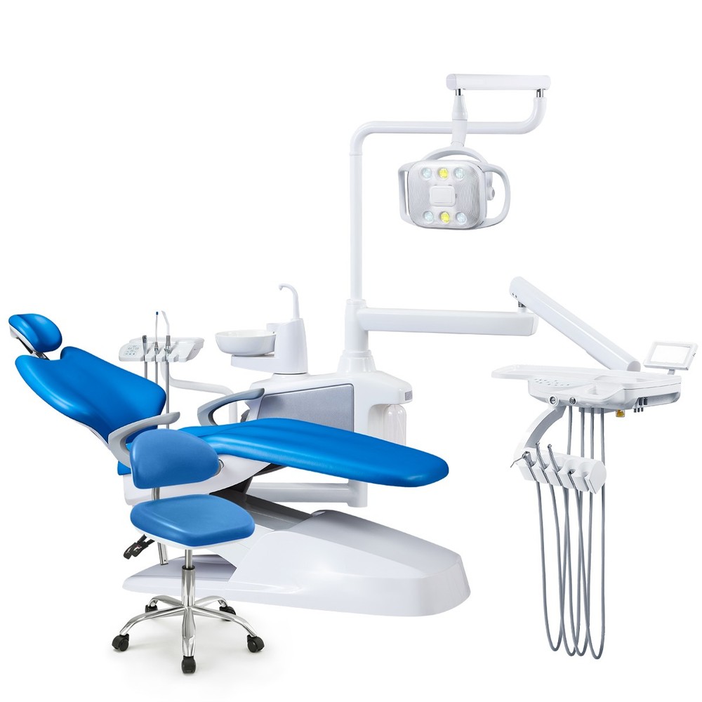 FDA Dental Chair Unit Computer Controlled DC Motor Hard Leather+Stool Kit/Sensor