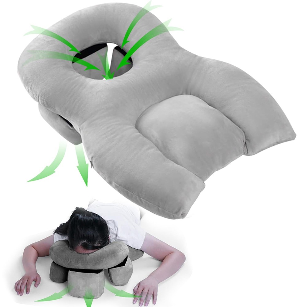 Face Down Pillow Massage Headrest for Bed, Face Down for Sleeping, Vitrectomy...