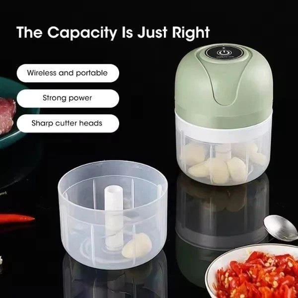 250ml Electric Garlic Chopper – USB Rechargeable Mini Food Processor Gadgets